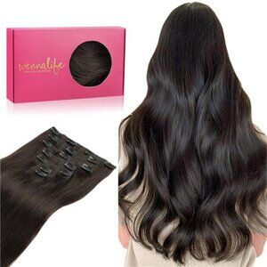 Clip in Hair Extensions Real Human Hair, 18 Inch 120g 7pcs Human Hair
